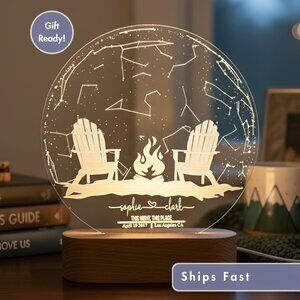 Star Map Night Light | Custom Engagement, Anniversary & Valentine Gift